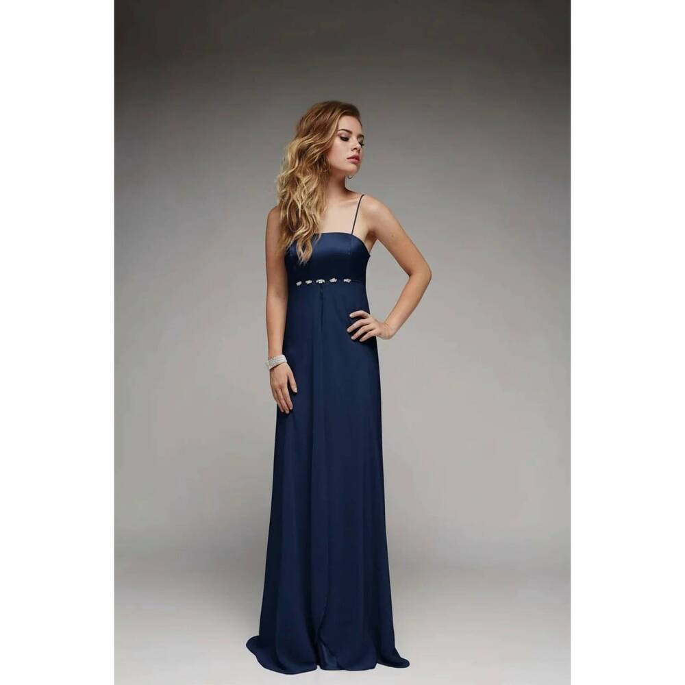 NEW LAST DRESS silken symphony gown in navy